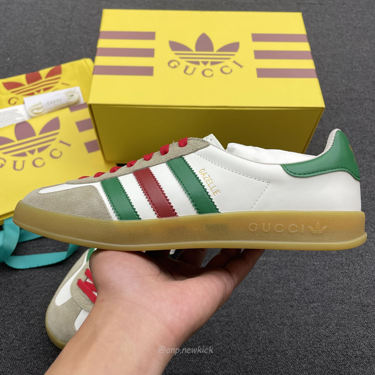 Adidas X Gucci Gazelle White Green Red 726487 Aaa43 9547 (7) - newkick.app